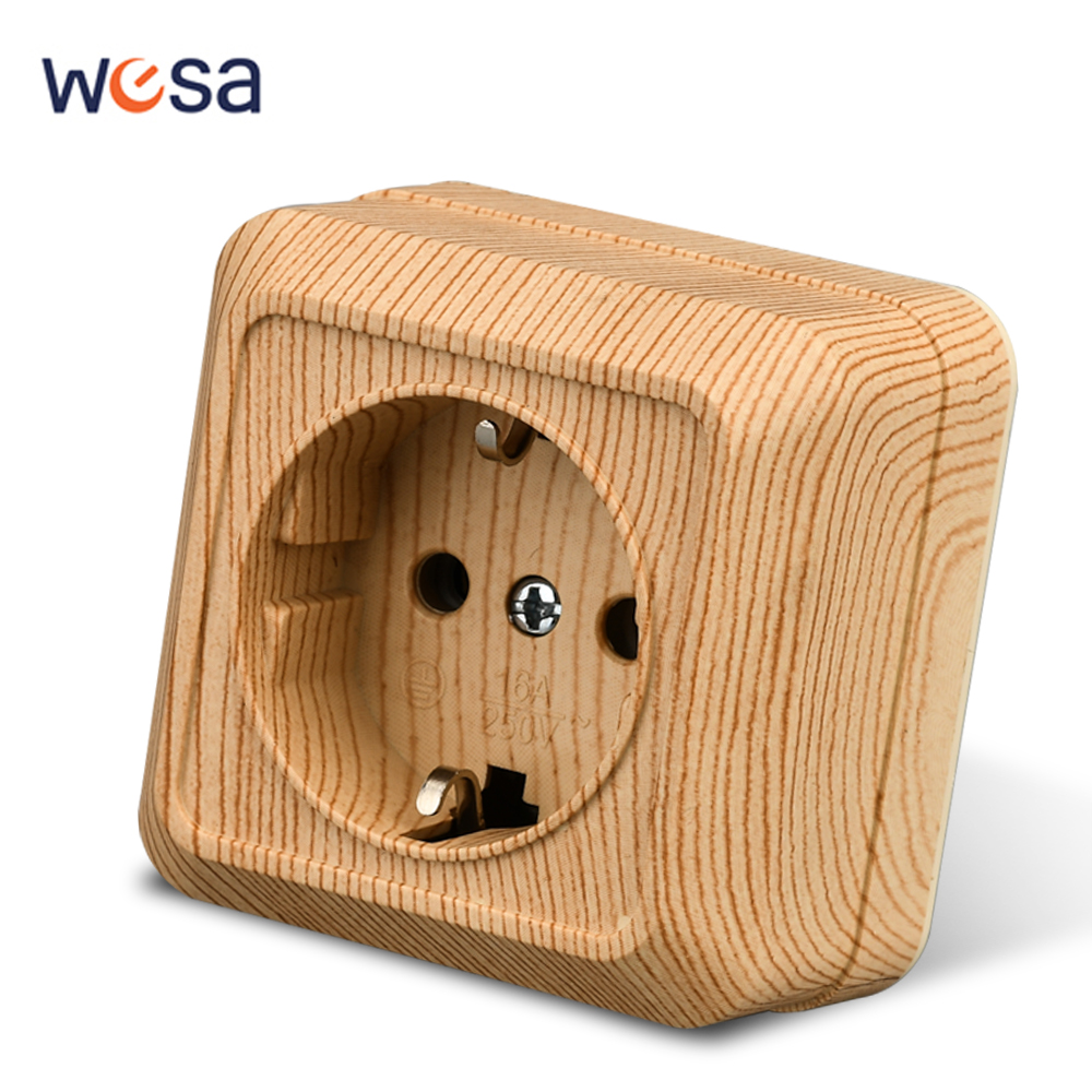 Outdoor Power Port - WESA Drewniana powierzchnia ścienna Wtyczka UE