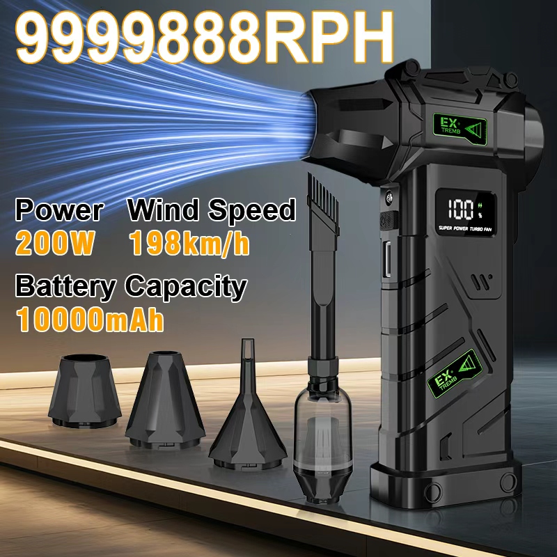Leaf Blower Cordless - 9999888RPH Mocna dmuchawa powietrza, bezprzewodowy turbo