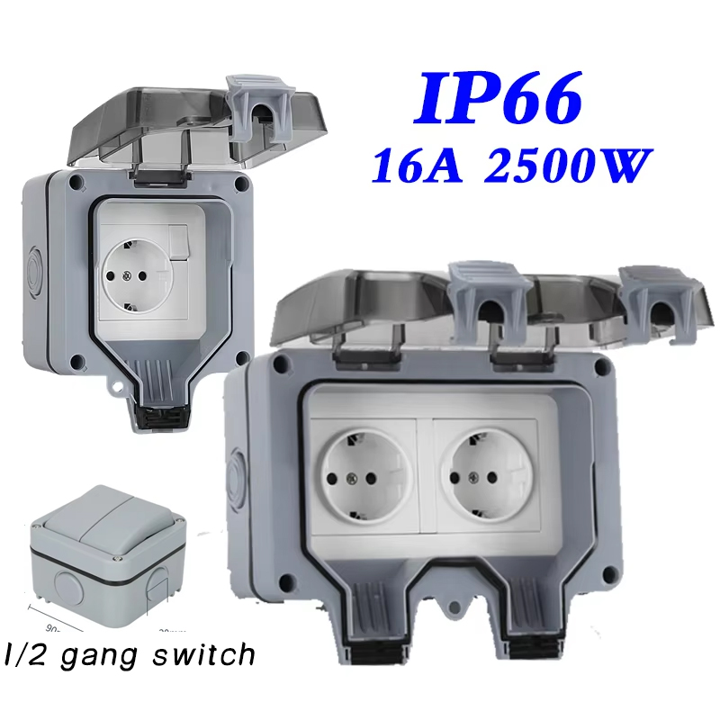 Outdoor Power Port - EU KR zewnętrzne wodoodporne gniazda ścienne
