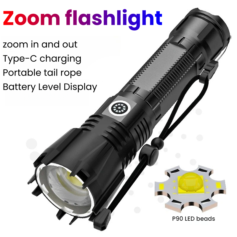 Latarka LED P90 o dużej mocy,  – Outdoor Power For Camping recenzja i cena